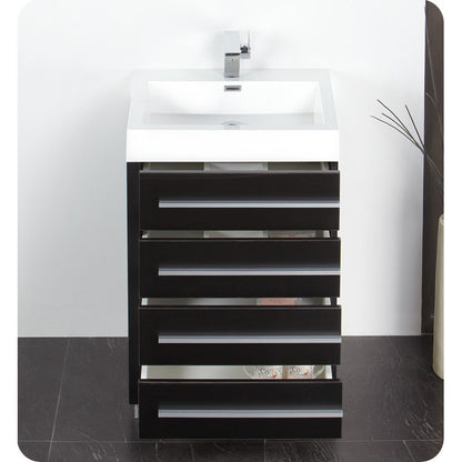 Fresca Livello 24" Black Modern Bathroom Vanity w/ Medicine Cabinet - living-essentials