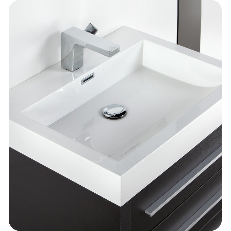 Fresca Livello 24" Black Modern Bathroom Vanity w/ Medicine Cabinet - living-essentials
