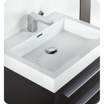 Fresca Livello 24" Black Modern Bathroom Vanity w/ Medicine Cabinet - living-essentials