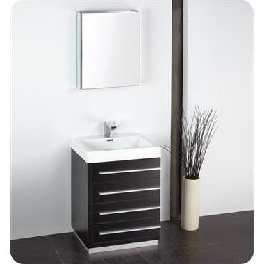 Fresca Livello 24" Black Modern Bathroom Vanity w/ Medicine Cabinet - living-essentials