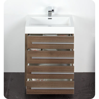 Fresca Livello 24" Gray Oak Modern Bathroom Vanity w/ Medicine Cabinet - living-essentials