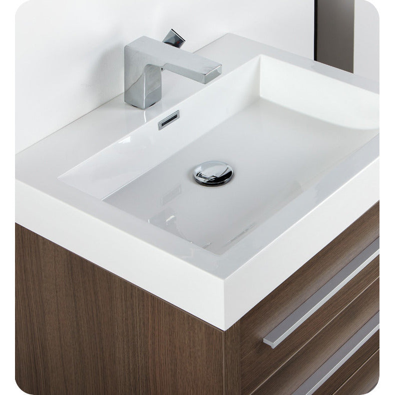 Fresca Livello 24" Gray Oak Modern Bathroom Vanity w/ Medicine Cabinet - living-essentials