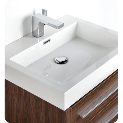 Fresca Livello 24" Walnut Modern Bathroom Vanity w/ Medicine Cabinet - living-essentials