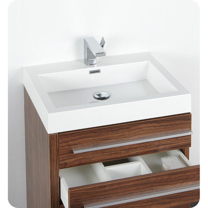 Fresca Livello 24" Walnut Modern Bathroom Vanity w/ Medicine Cabinet - living-essentials