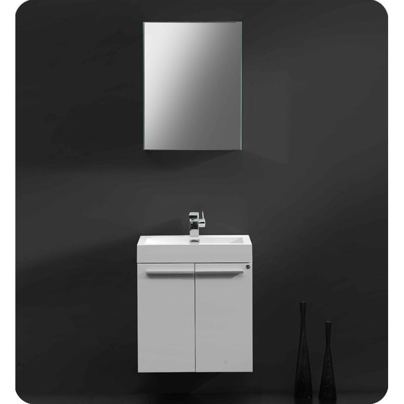 Fresca Alto White Modern Bathroom Vanity w/ Medicine Cabinet - living-essentials