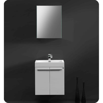 Fresca Alto White Modern Bathroom Vanity w/ Medicine Cabinet - living-essentials