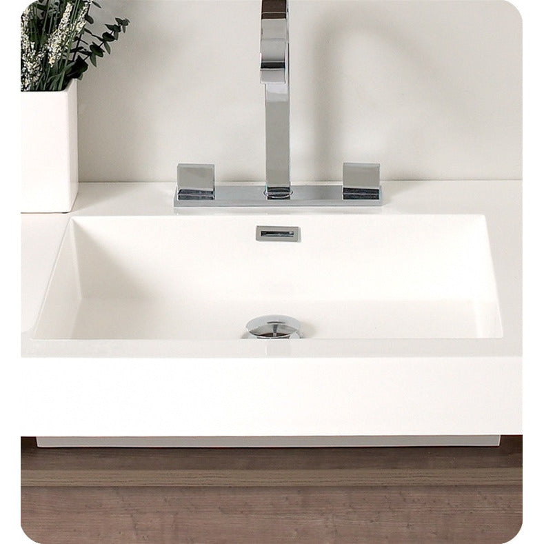 Fresca Potenza Gray Oak Modern Bathroom Vanity w/ Pop Open Drawer - living-essentials