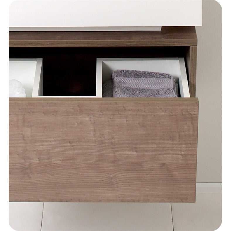 Fresca Potenza Gray Oak Modern Bathroom Vanity w/ Pop Open Drawer - living-essentials
