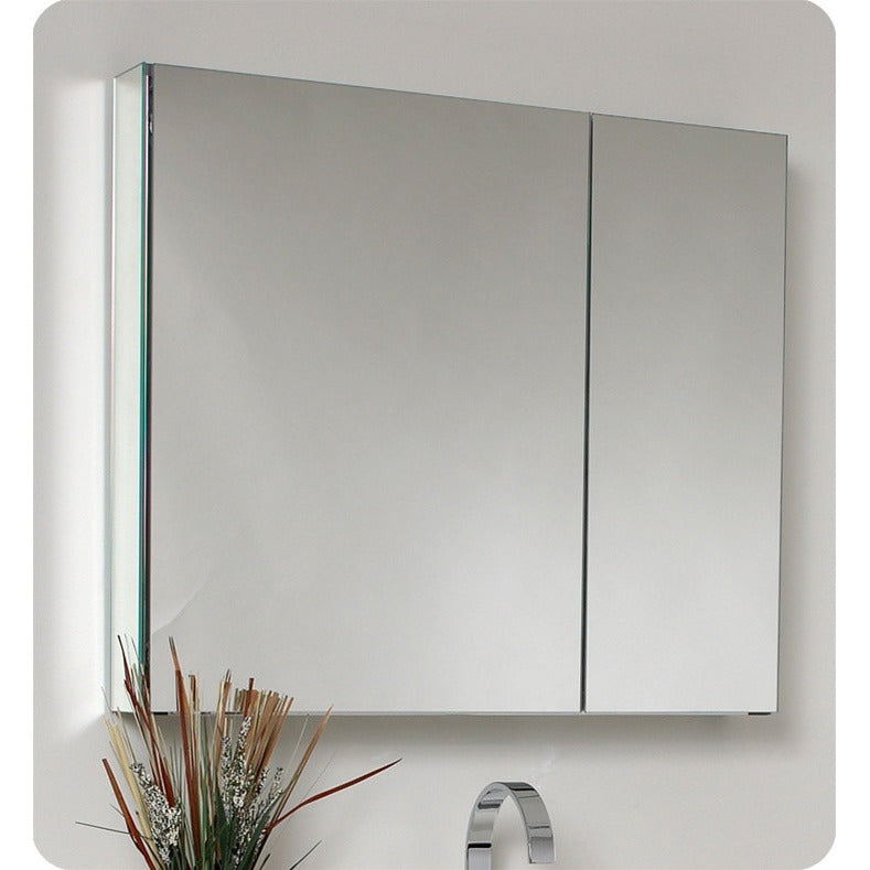 Fresca Vista Walnut Modern Bathroom Vanity w/ Medicine Cabinet - living-essentials