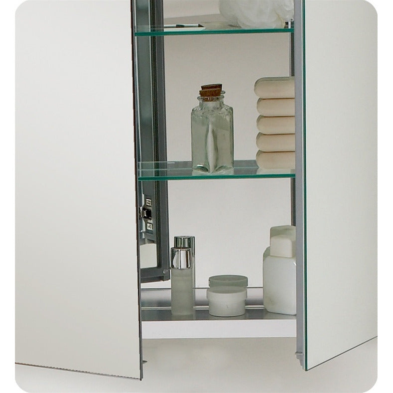 Fresca Vista Walnut Modern Bathroom Vanity w/ Medicine Cabinet - living-essentials