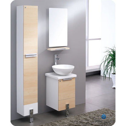 Fresca Adour 16" Light Walnut Modern Bathroom Vanity w/ Mirror - living-essentials