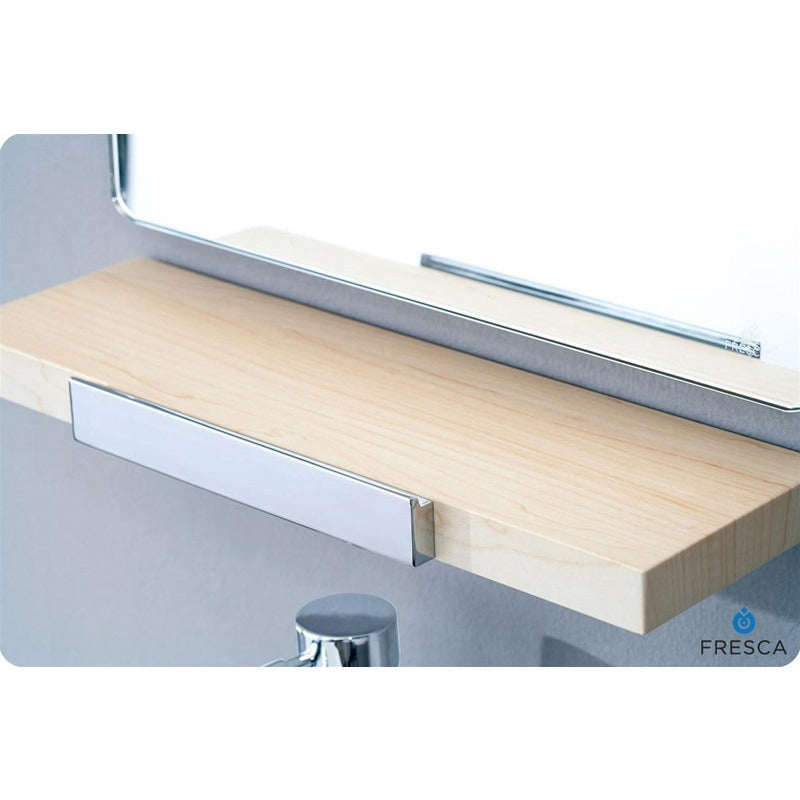 Fresca Adour 16" Light Walnut Modern Bathroom Vanity w/ Mirror - living-essentials