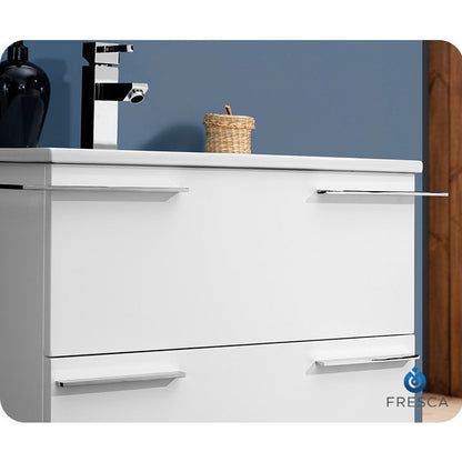 Fresca Cielo 24" White Modern Bathroom Vanity w/ Mirror - living-essentials