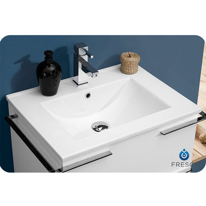 Fresca Cielo 24" White Modern Bathroom Vanity w/ Mirror - living-essentials