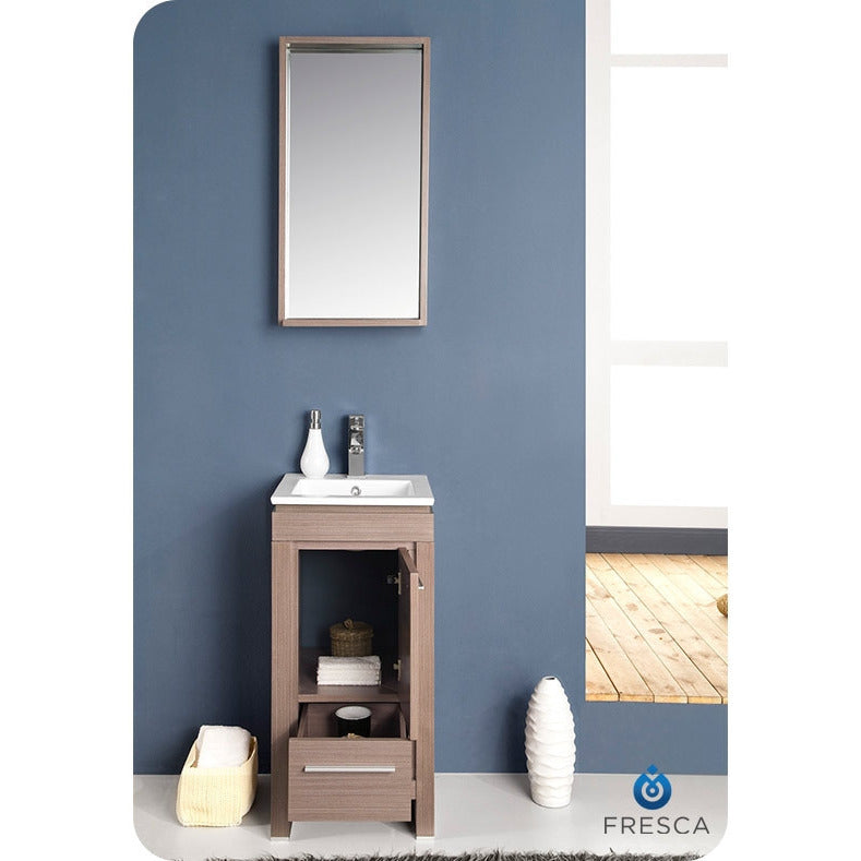 Fresca Allier 16" Gray Oak Modern Bathroom Vanity w/ Mirror - living-essentials