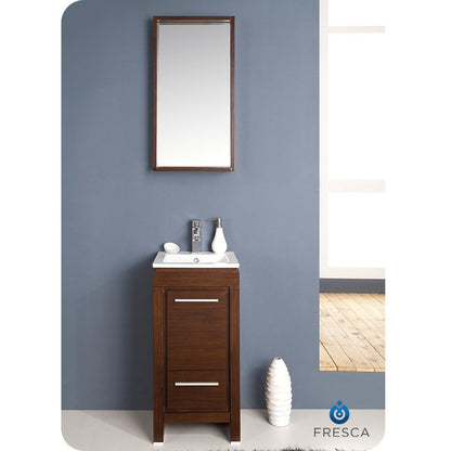 Fresca Allier 16" Wenge Brown Modern Bathroom Vanity w/ Mirror - living-essentials