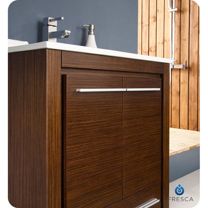 Fresca Allier 24" Wenge Brown Modern Bathroom Vanity w/ Mirror - living-essentials