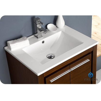 Fresca Allier 24" Wenge Brown Modern Bathroom Vanity w/ Mirror - living-essentials