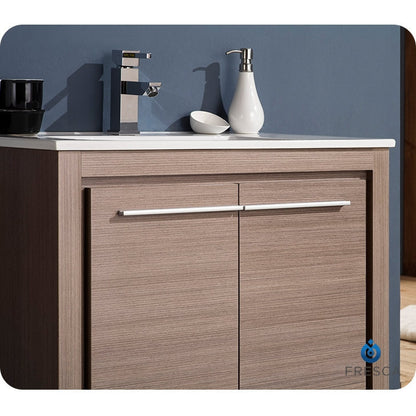 Fresca Allier 30" Gray Oak Modern Bathroom Vanity w/ Mirror - living-essentials