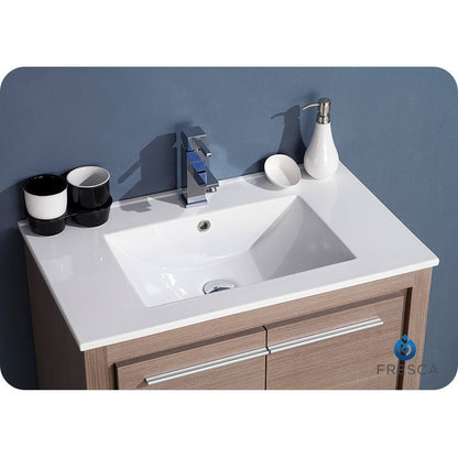 Fresca Allier 30" Gray Oak Modern Bathroom Vanity w/ Mirror - living-essentials