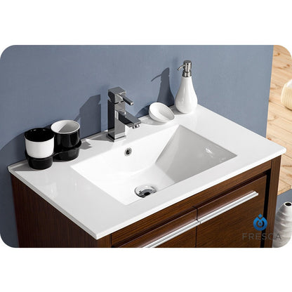 Fresca Allier 30" Wenge Brown Modern Bathroom Vanity w/ Mirror - living-essentials