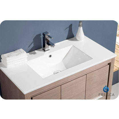 Fresca Allier 36" Gray Oak Modern Bathroom Vanity w/ Mirror - living-essentials