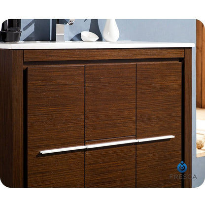 Fresca Allier 36" Wenge Brown Modern Bathroom Vanity w/ Mirror - living-essentials