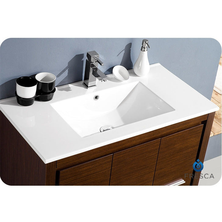 Fresca Allier 36" Wenge Brown Modern Bathroom Vanity w/ Mirror - living-essentials