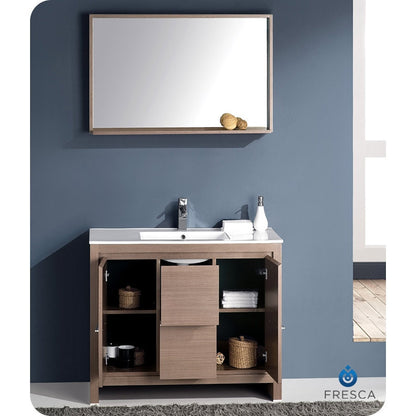 Fresca Allier 40" Gray Oak Modern Bathroom Vanity w/ Mirror - living-essentials