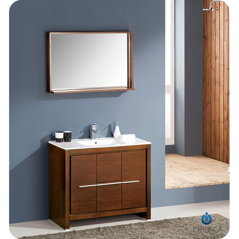 Fresca Allier 40" Wenge Brown Modern Bathroom Vanity w/ Mirror - living-essentials