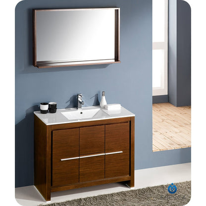Fresca Allier 40" Wenge Brown Modern Bathroom Vanity w/ Mirror - living-essentials