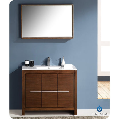 Fresca Allier 40" Wenge Brown Modern Bathroom Vanity w/ Mirror - living-essentials