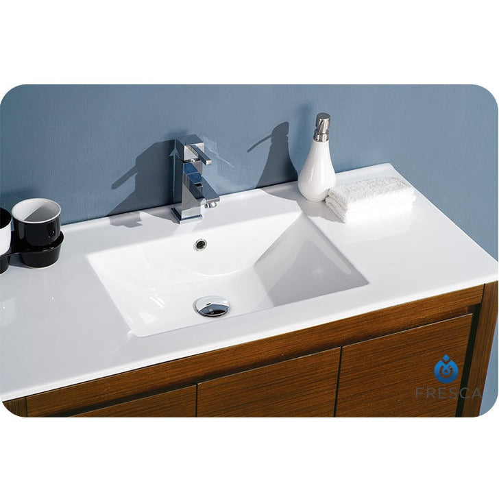 Fresca Allier 40" Wenge Brown Modern Bathroom Vanity w/ Mirror - living-essentials