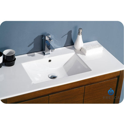 Fresca Allier 40" Wenge Brown Modern Bathroom Vanity w/ Mirror - living-essentials