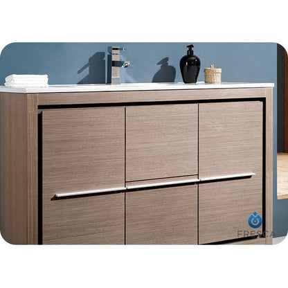 Fresca Allier 48" Gray Oak Modern Bathroom Vanity w/ Mirror - living-essentials