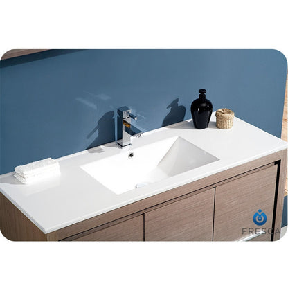 Fresca Allier 48" Gray Oak Modern Bathroom Vanity w/ Mirror - living-essentials