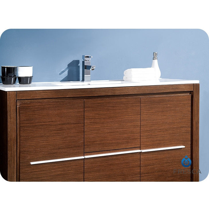 Fresca Allier 48" Wenge Brown Modern Bathroom Vanity w/ Mirror - living-essentials