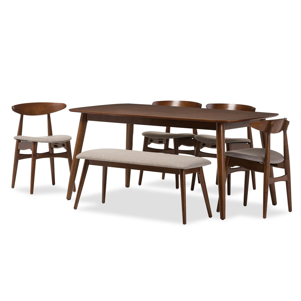 Fiona Mid Century 6-Piece Dining Set - living-essentials