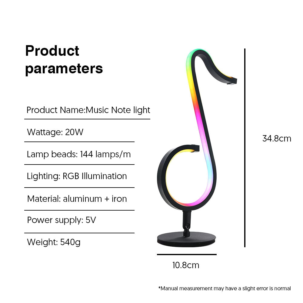 Smart Music Note Table Lamp with APP Control