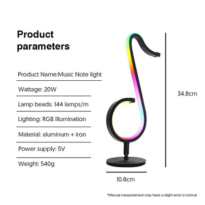 Smart Music Note Table Lamp with APP Control