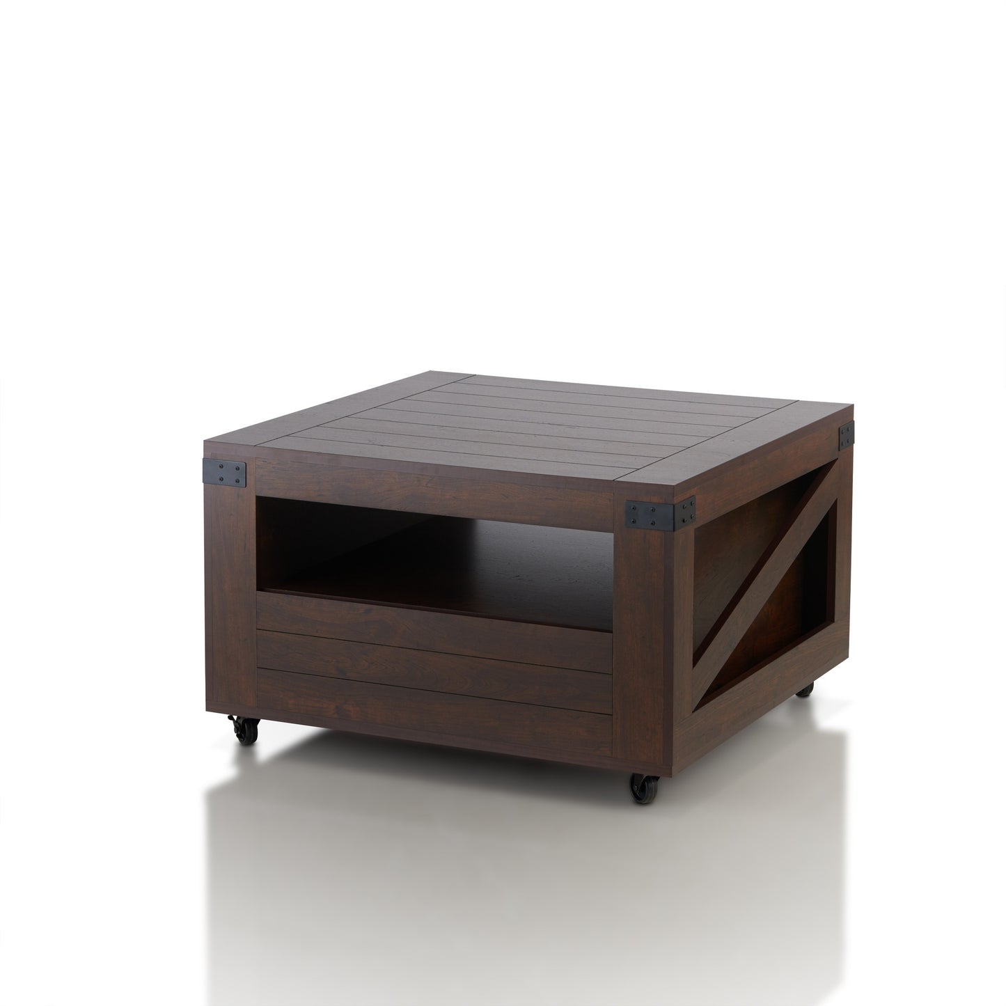 Ketner Industrial Multi-Storage Coffee Table in Vintage Walnut - living-essentials