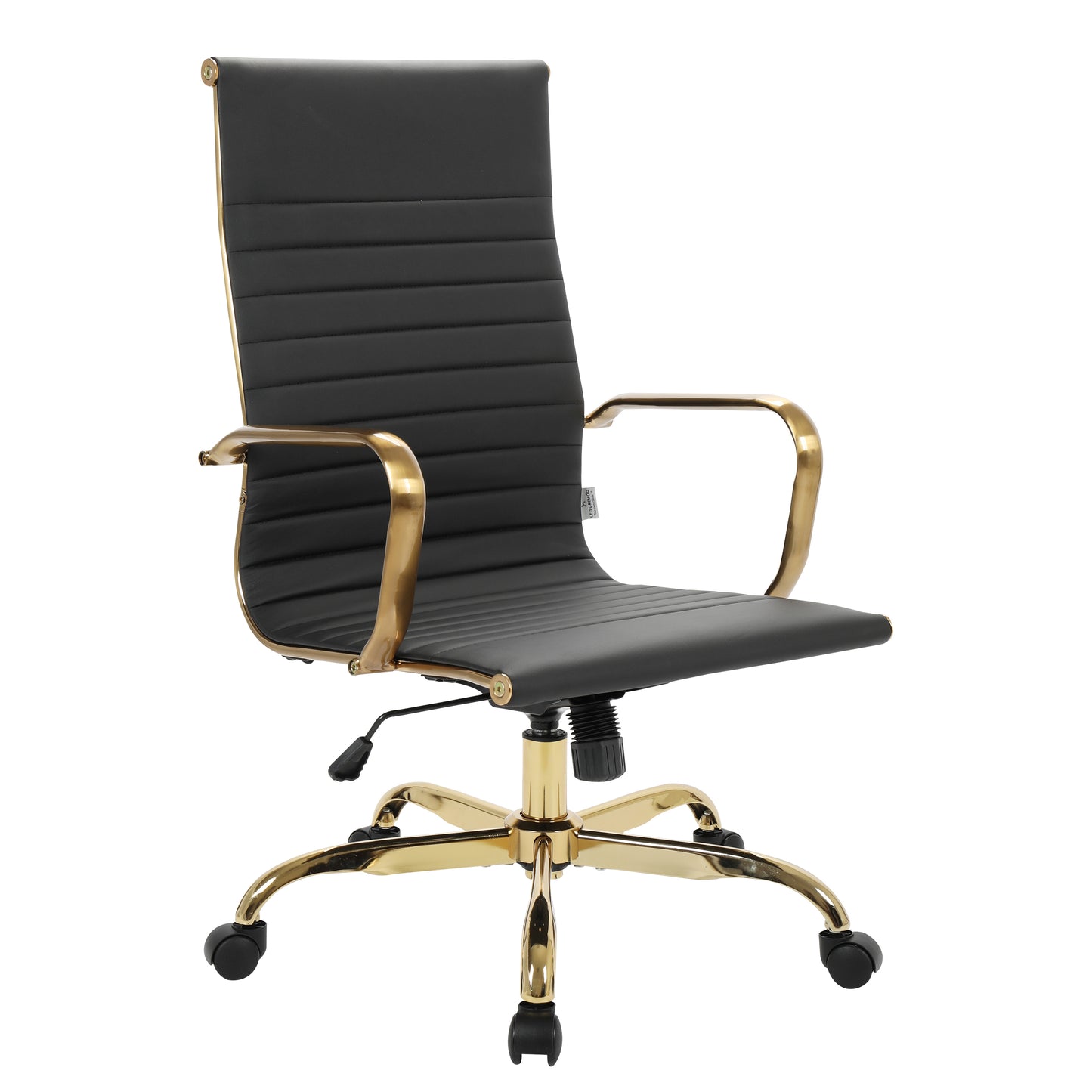 Harris High-Back Faux Leather Office Chair With Gold Frame