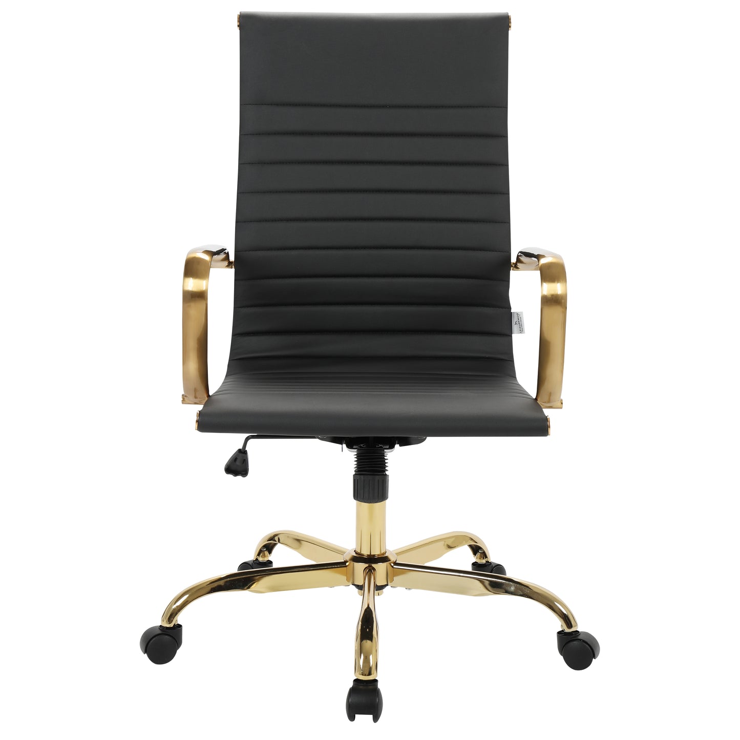 Harris High-Back Faux Leather Office Chair With Gold Frame