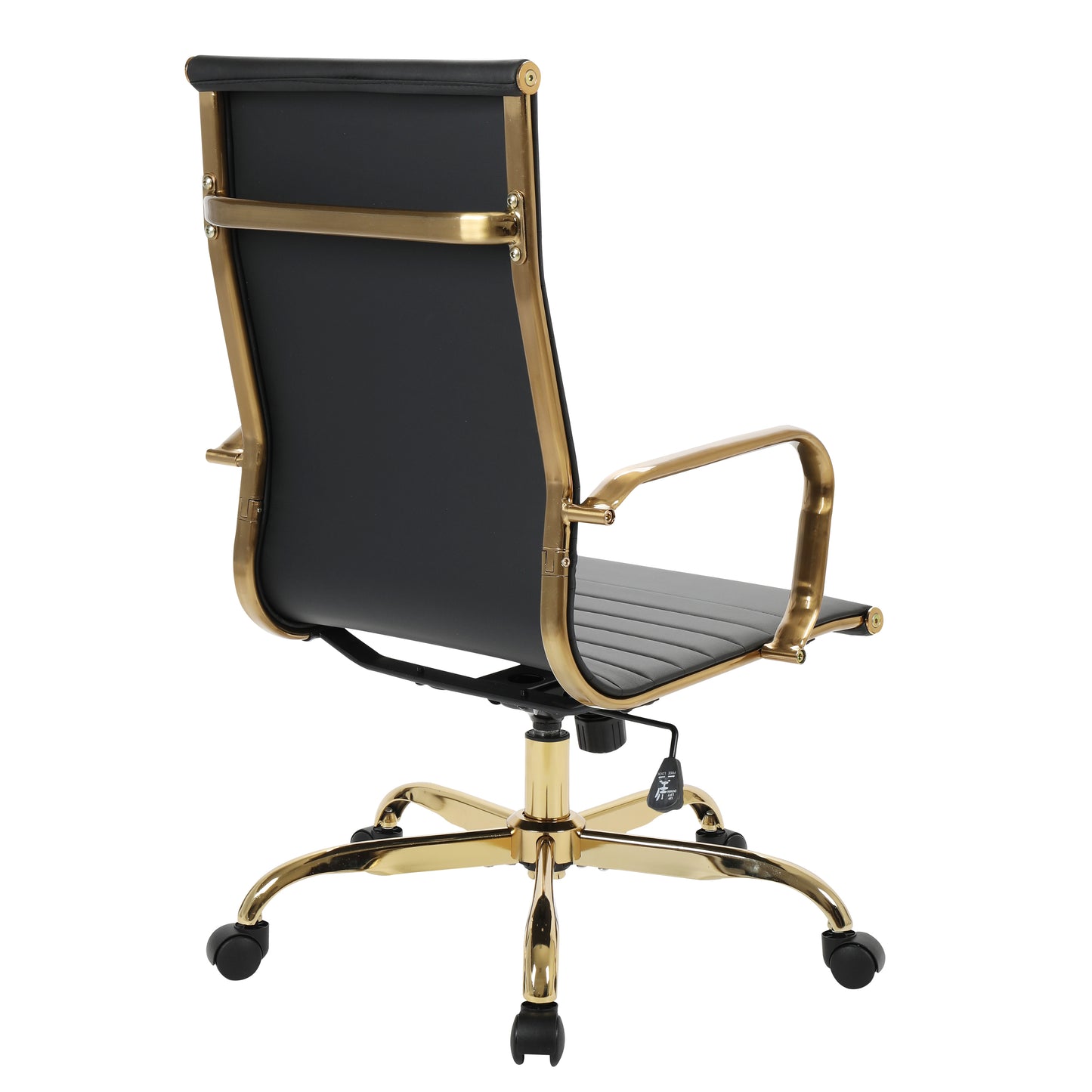 Harris High-Back Faux Leather Office Chair With Gold Frame
