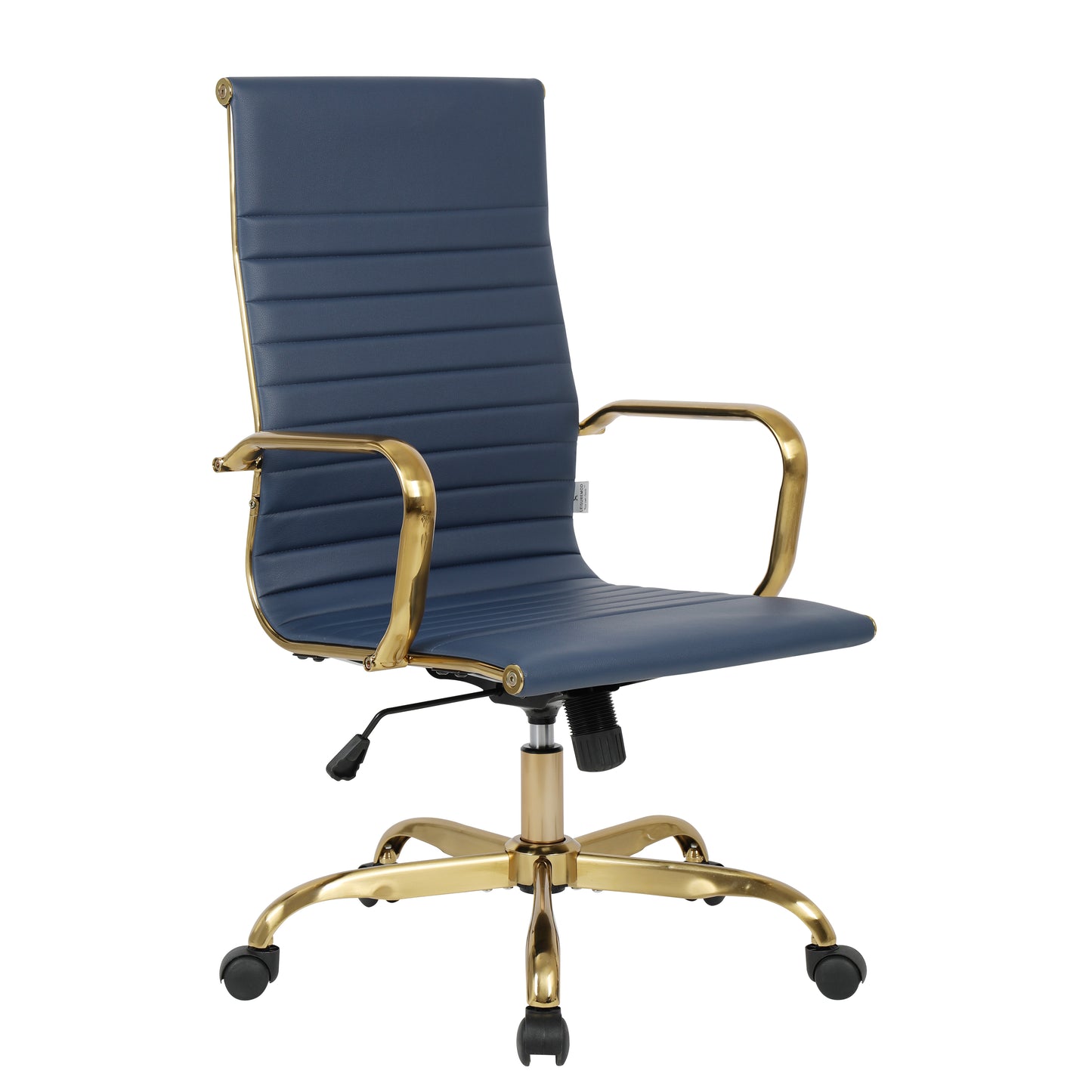 Harris High-Back Faux Leather Office Chair With Gold Frame