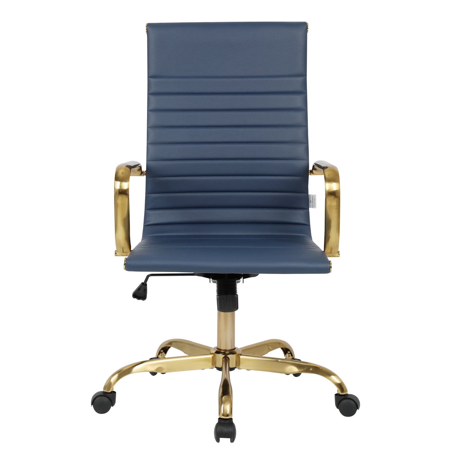 Harris High-Back Faux Leather Office Chair With Gold Frame