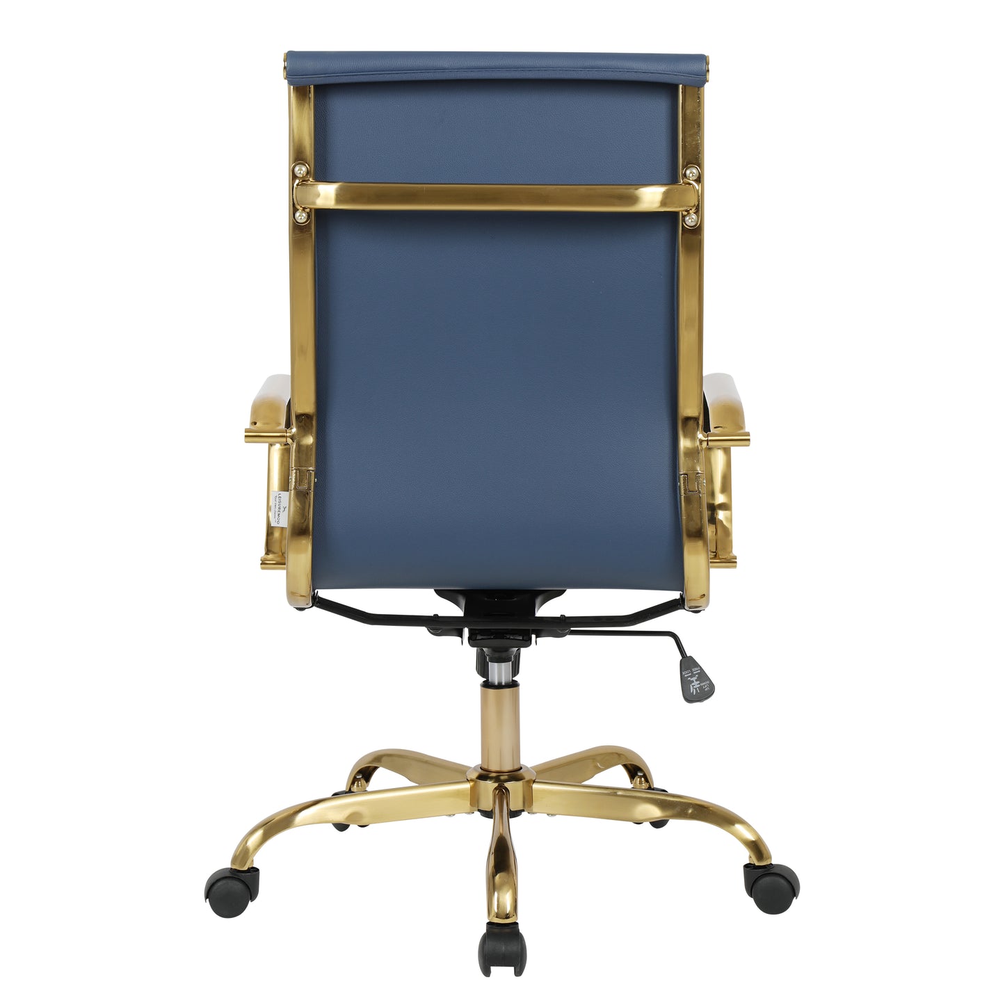 Harris High-Back Faux Leather Office Chair With Gold Frame