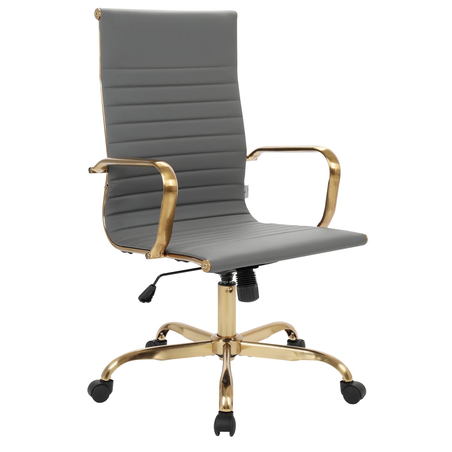 Harris High-Back Faux Leather Office Chair With Gold Frame