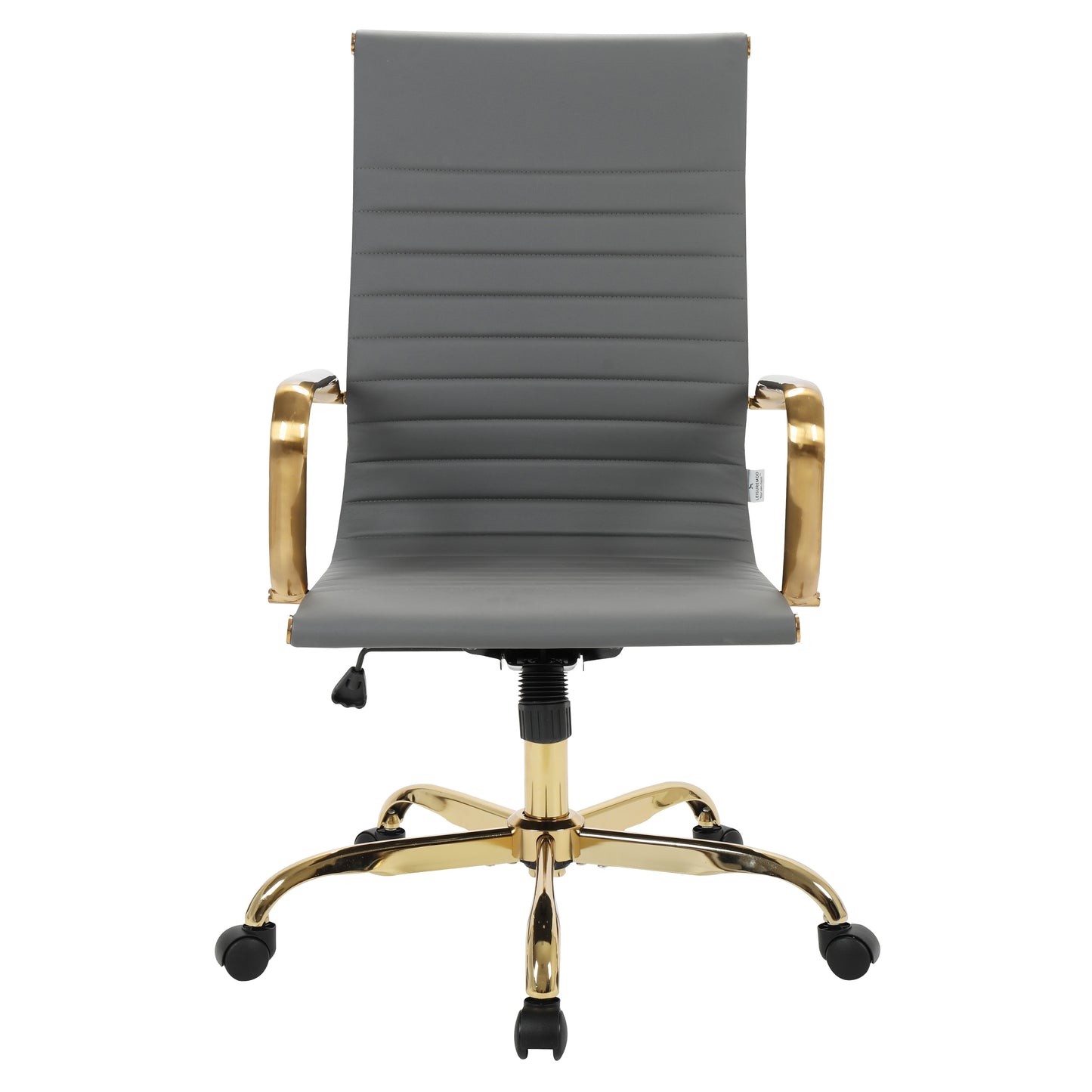 Harris High-Back Faux Leather Office Chair With Gold Frame