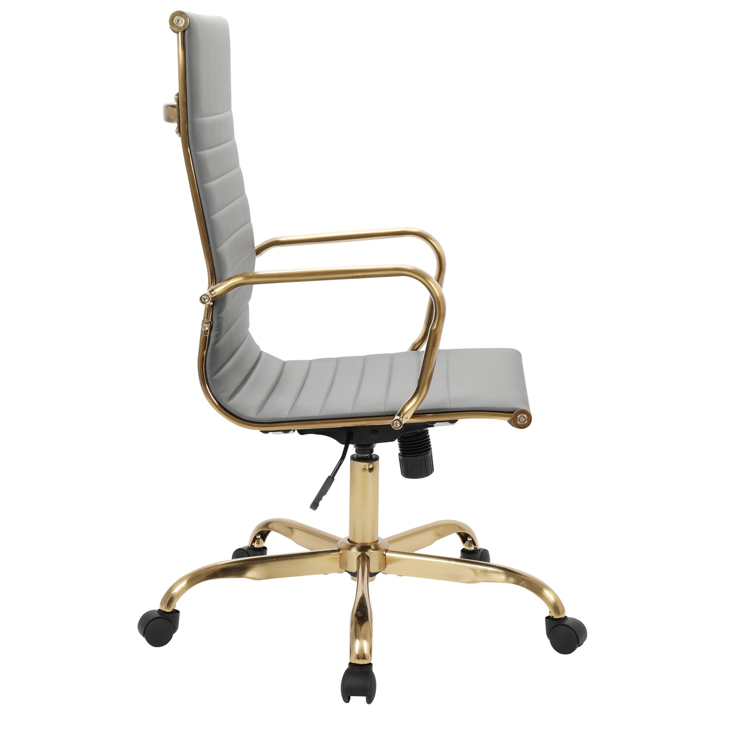 Harris High-Back Faux Leather Office Chair With Gold Frame
